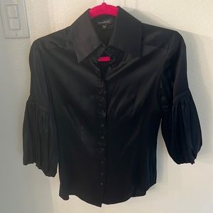 Bebe womens bell sleeve button down blouse